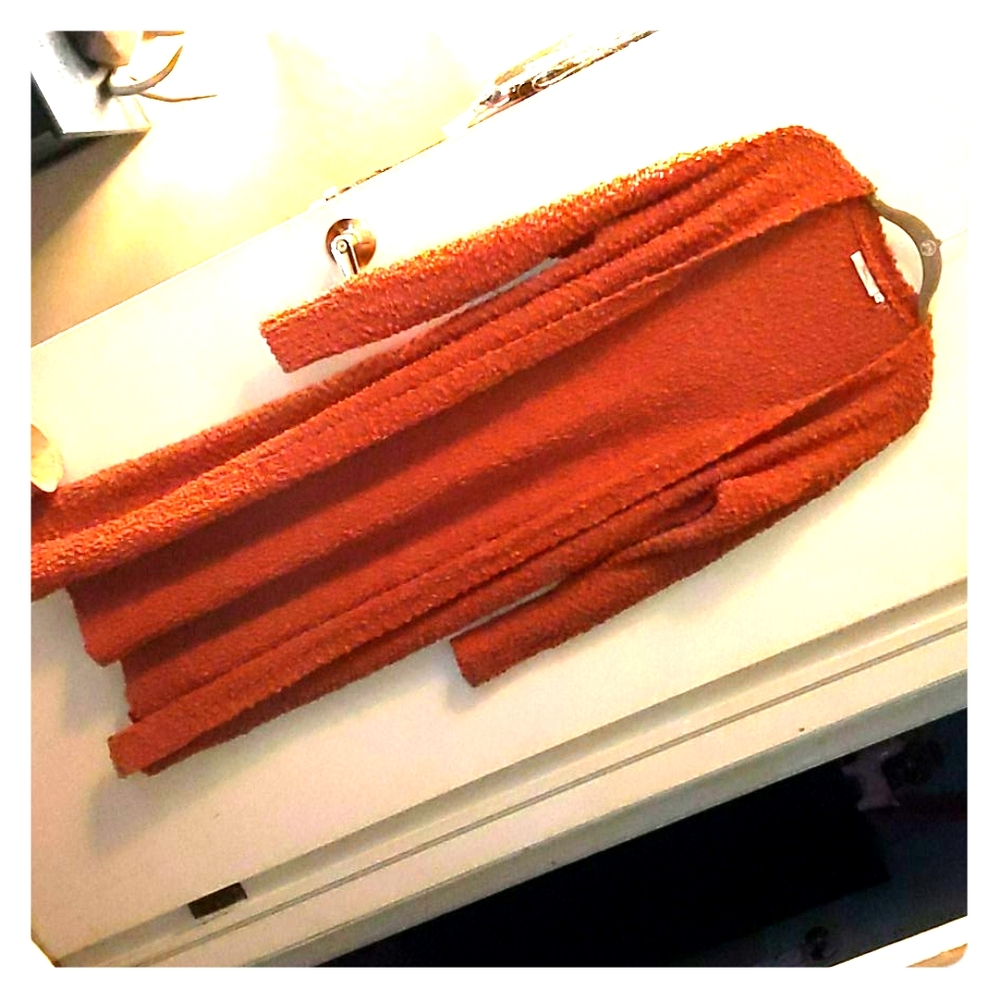 Duster length popcorn sweater